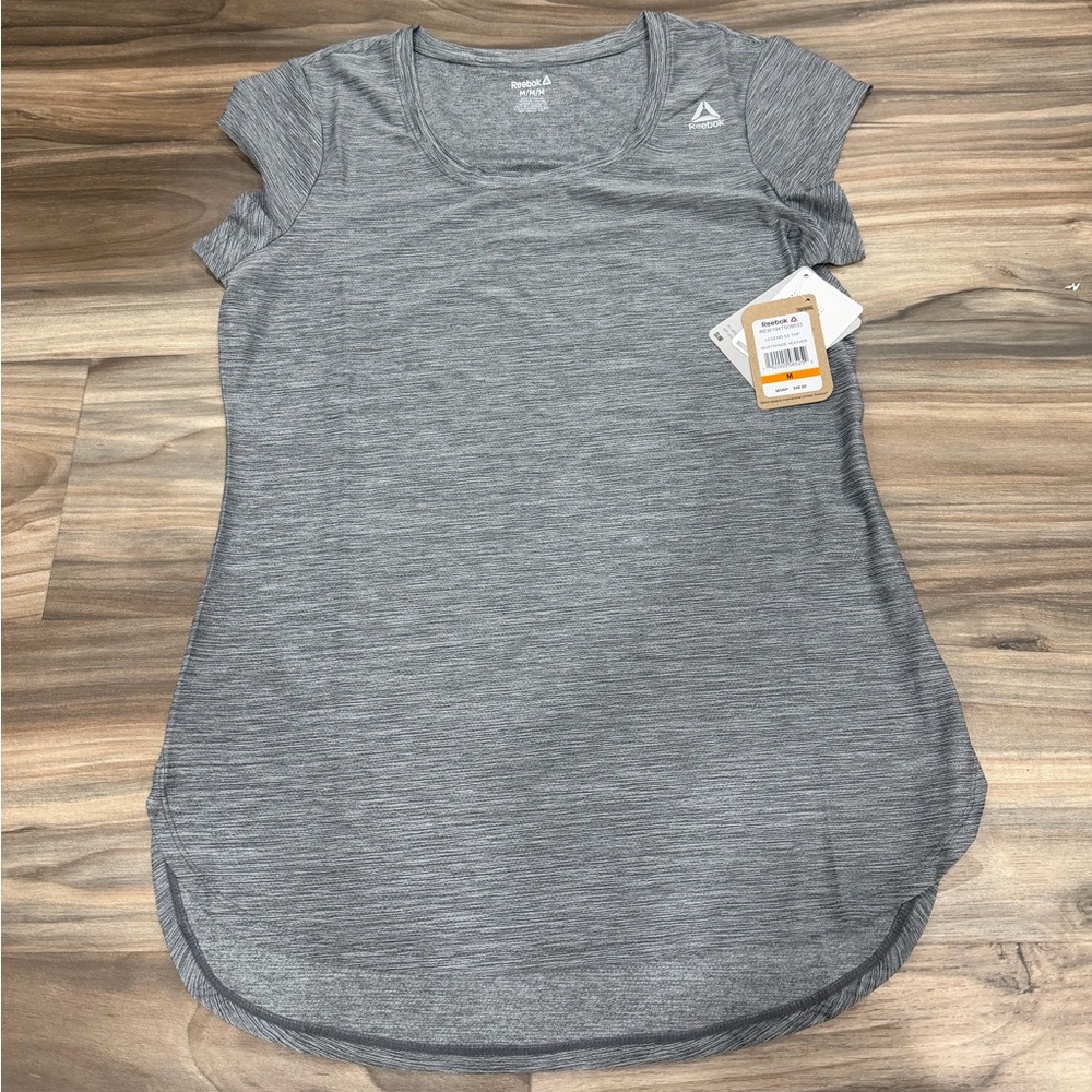 Reebok Women's Heather Gray Short Sleeve Tee